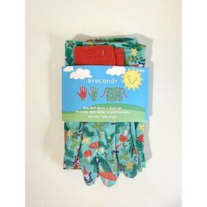 Eyecandy Kids Gardening Half Apron & Glove Set ~ Forest Gnomes & Mushrooms